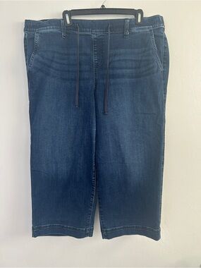 Torrid Jeans Women’s 3X Blue Weekend Wide Leg Crop Super Soft Drawstring Stretch